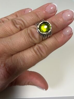 Silpada 925 Sterling Silver ‘Daintree’ Ring with Bezel-Set Green Gemstone-7